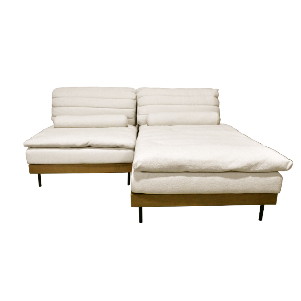 カウチソファ YU9671【送料・開梱設置無料】アイボリー