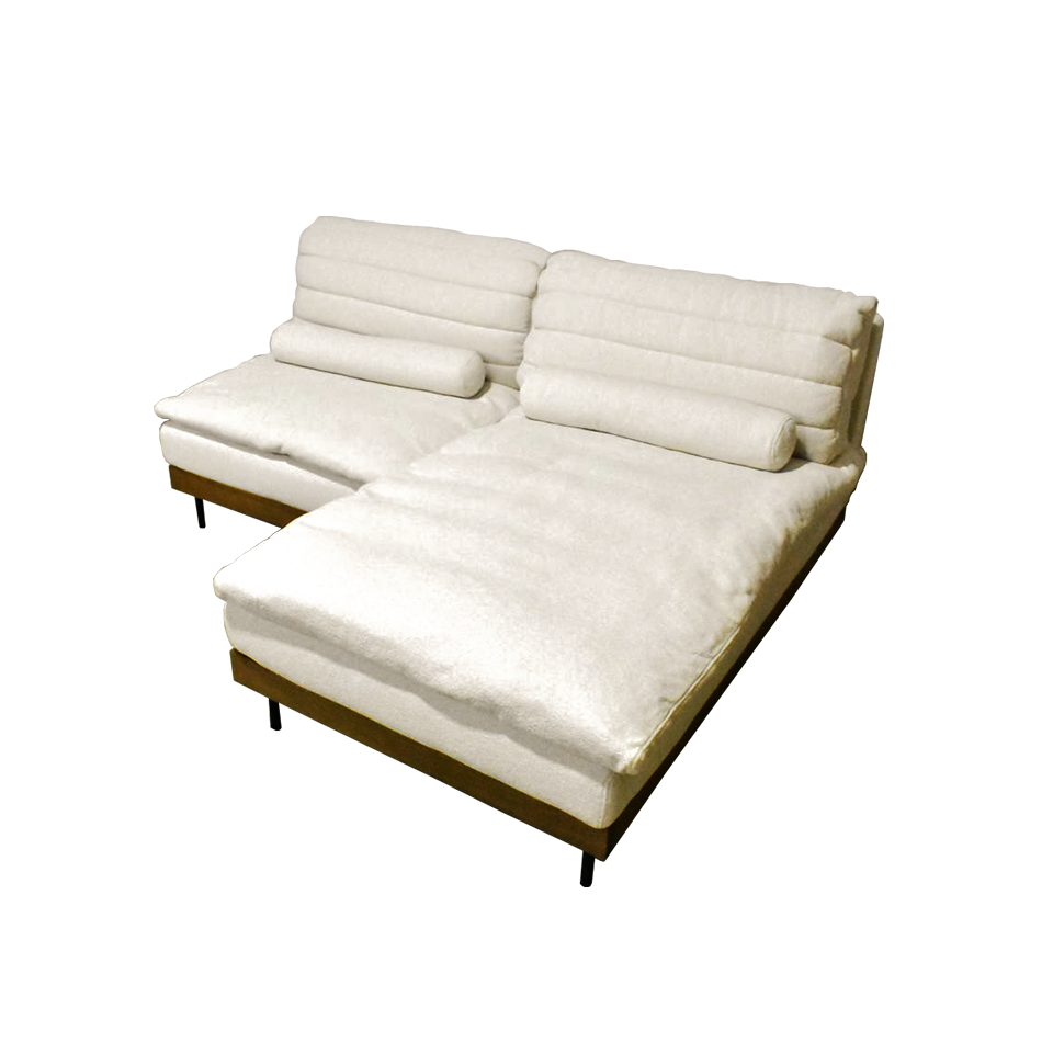 カウチソファ YU9671【送料・開梱設置無料】アイボリー