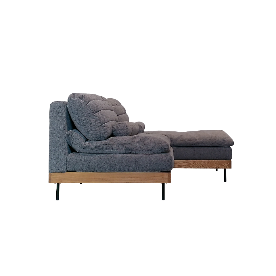 カウチソファ YU9671【送料・開梱設置無料】グレー