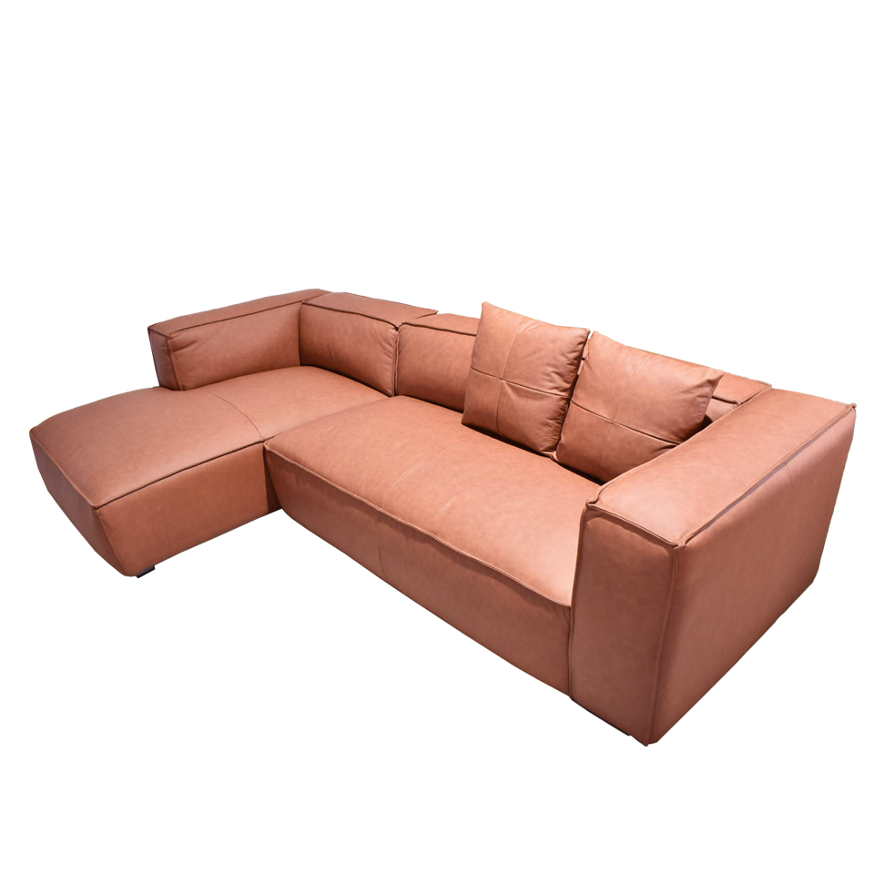 カウチソファＺＭ810－Ｌ（L）【送料・開梱設置無料】ブラウンレザー