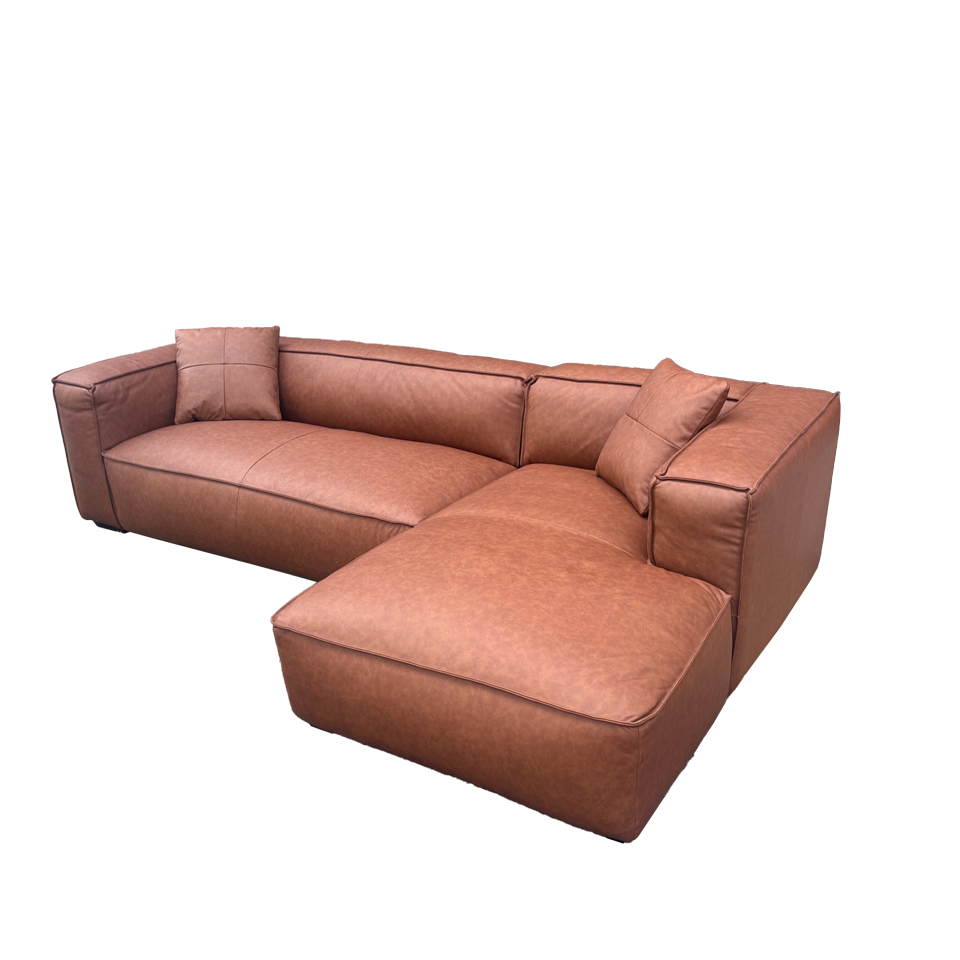 カウチソファＺＭ810－Ｌ（R）【送料・開梱設置無料】ブラウンレザー