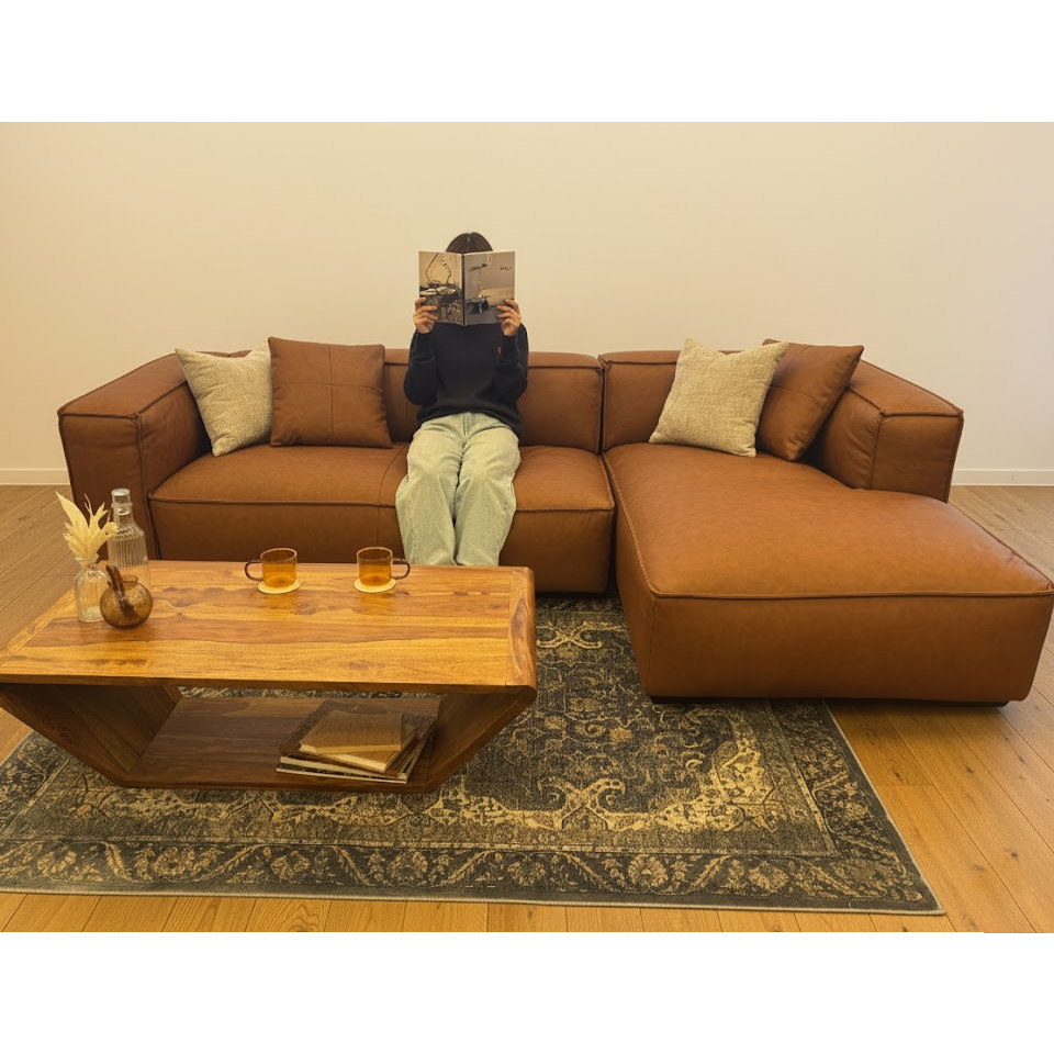 カウチソファＺＭ810－Ｌ（R）【送料・開梱設置無料】ブラウンレザー