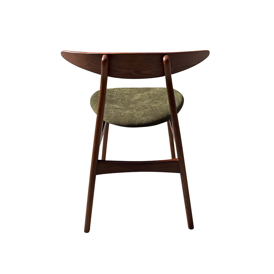 チェアRY54【送料無料】ウォールナット/ダークグリーン