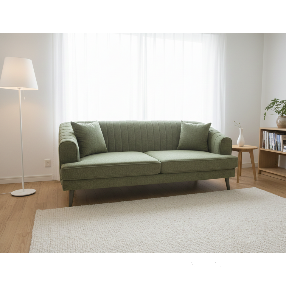 ソファSANTE 3人掛け【送料・開梱設置無料】グリーン