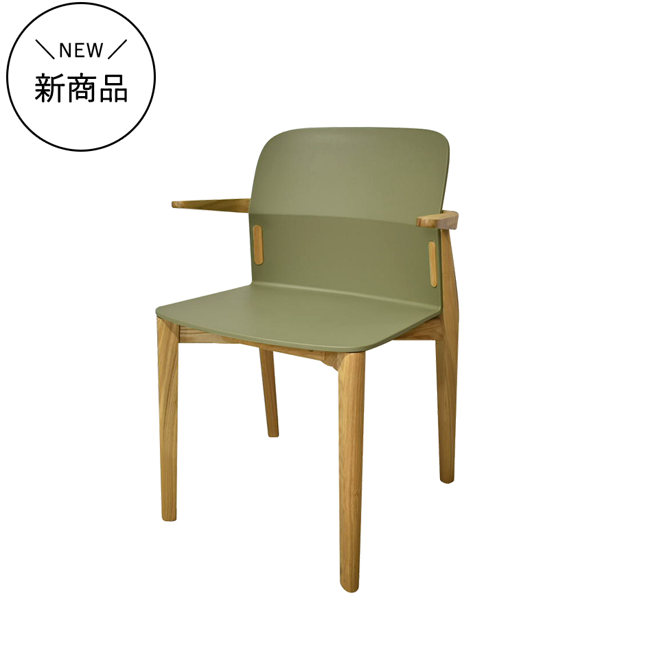 チェアDC-S258A【送料無料】ナチュラル／グリーン