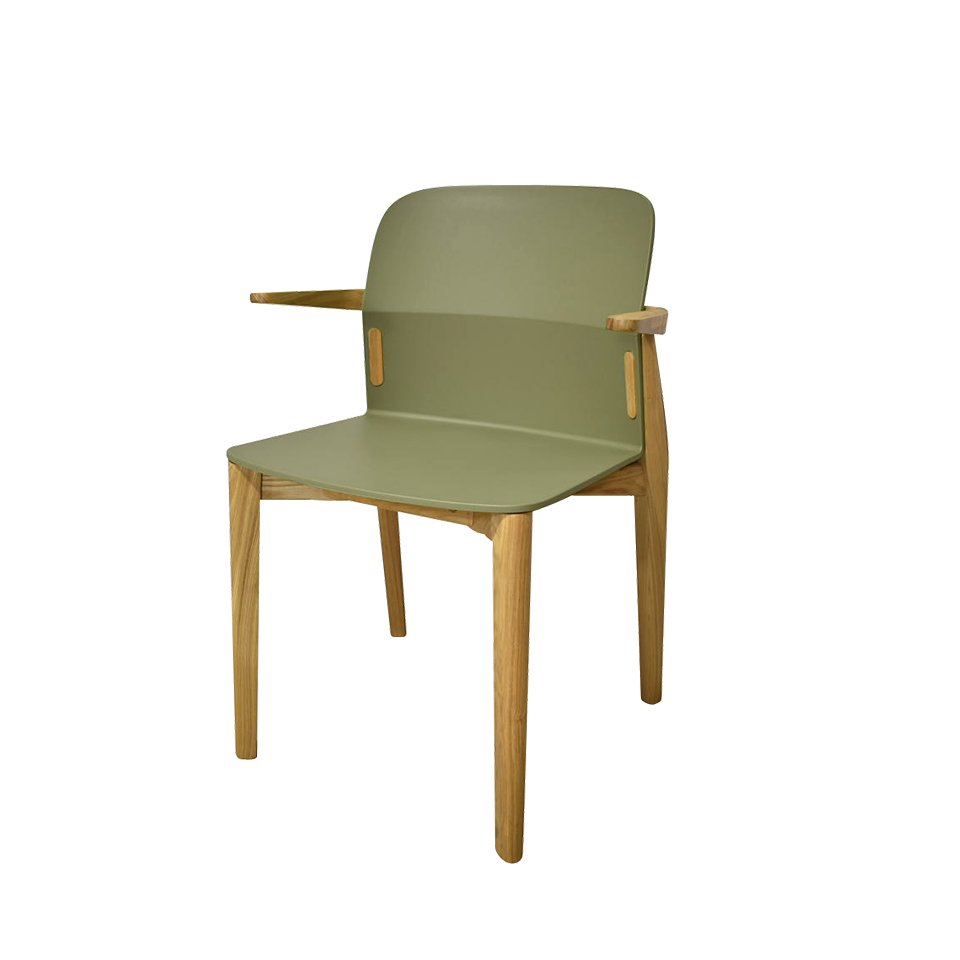 チェアDC-S258A【送料無料】ナチュラル／グリーン