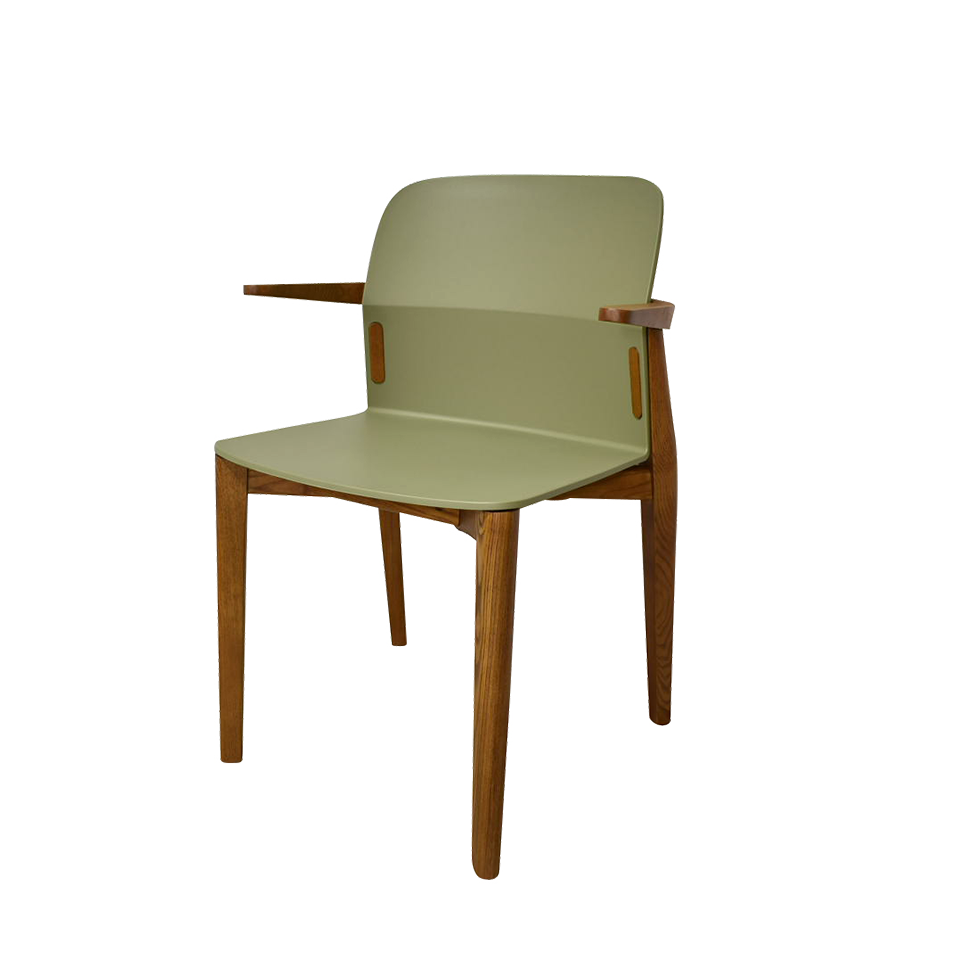 チェアDC-S258A【送料無料】ウォールナット／グリーン