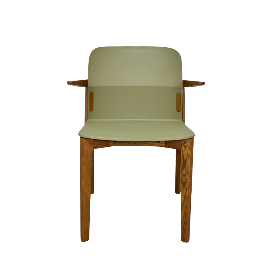 チェアDC-S258A【送料無料】ウォールナット／グリーン