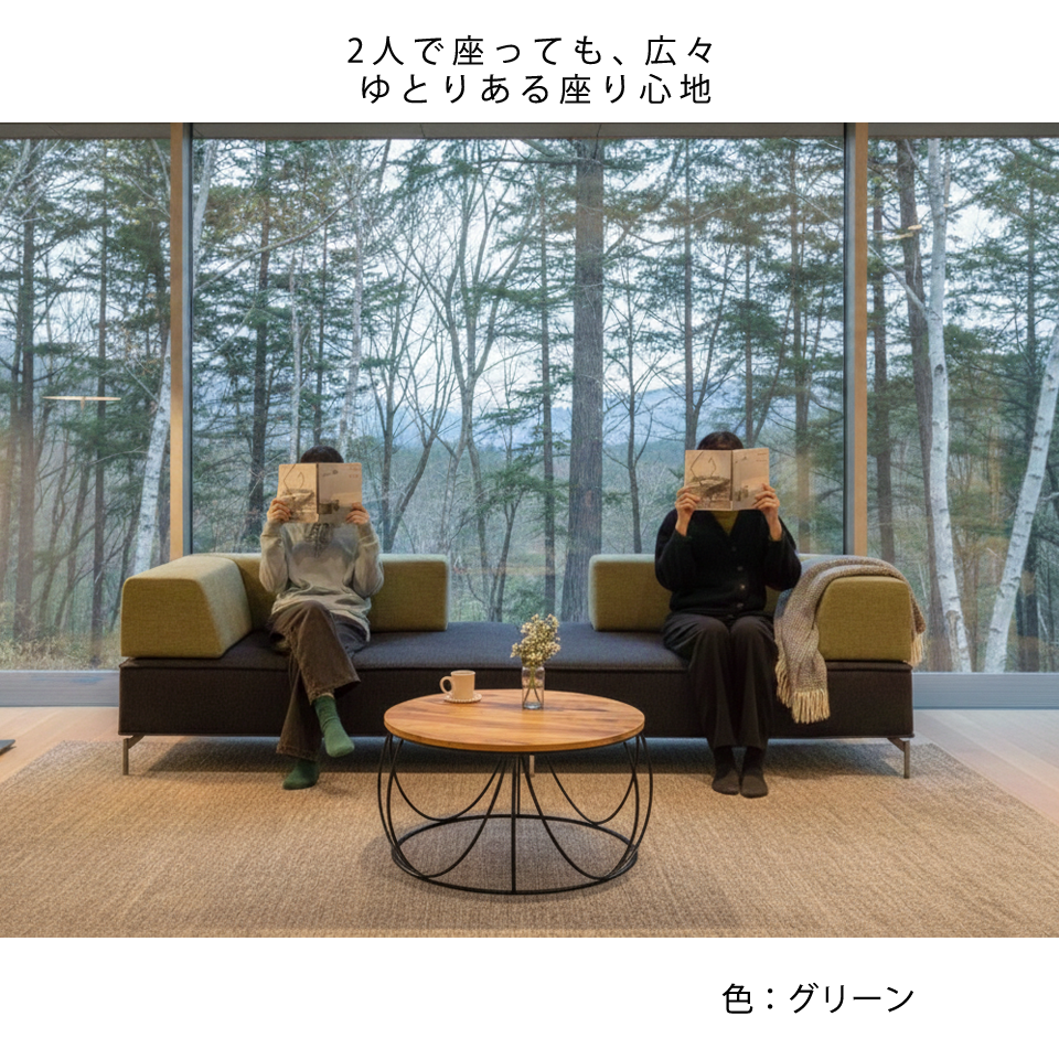 ソファFLEXIBLE【送料・開梱設置無料】グリーン