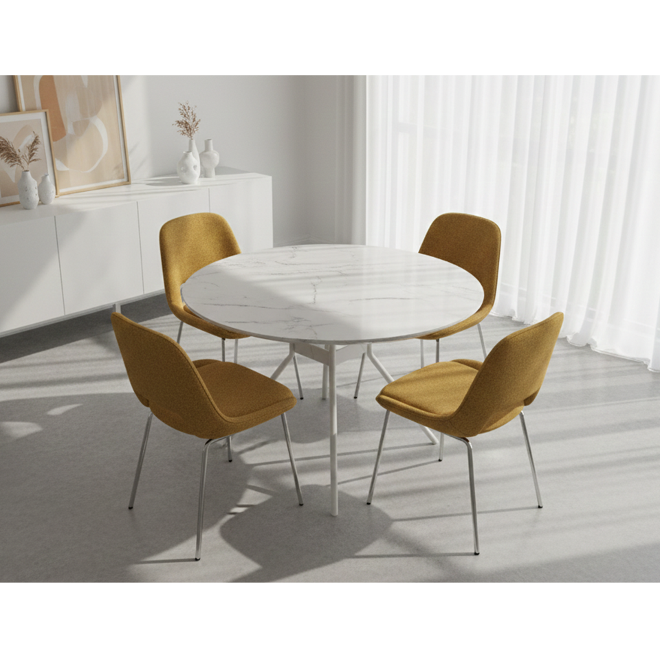 北欧ダイニングセットA／イエロー【送料無料】【セール価格】