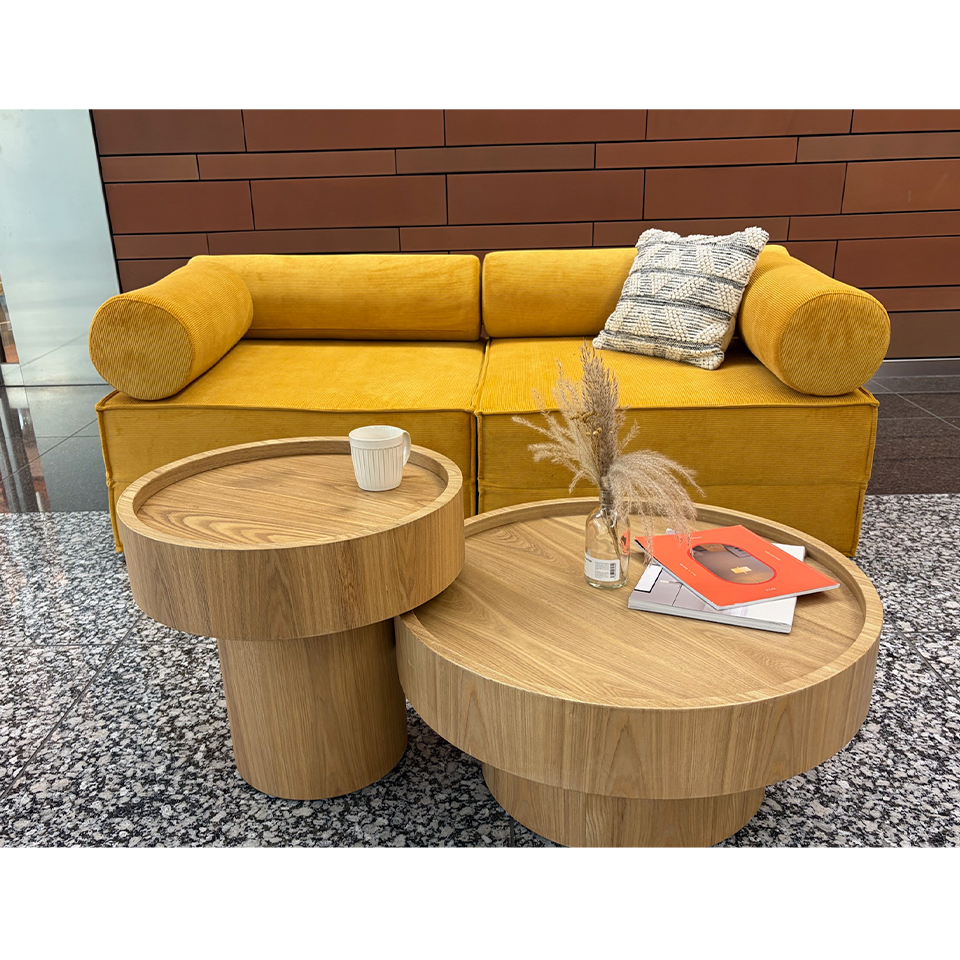 ソファFUTON 2人掛け【送料無料】イエロー