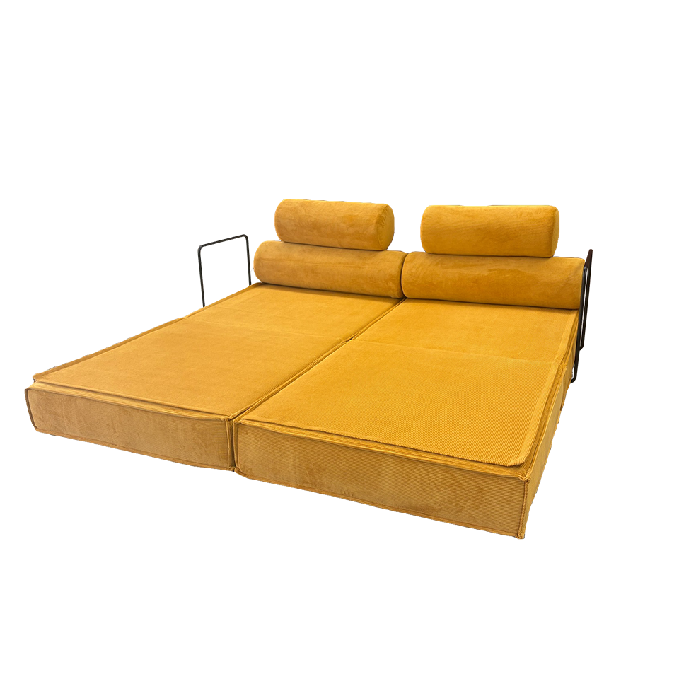 ソファFUTON 2人掛け【送料無料】イエロー