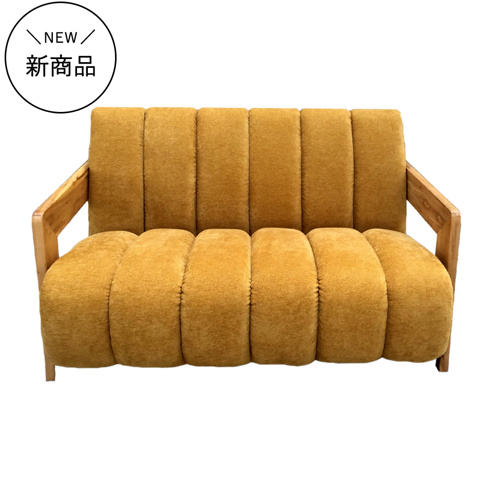 ソファCH-255-2 2人掛け【送料無料】イエロー