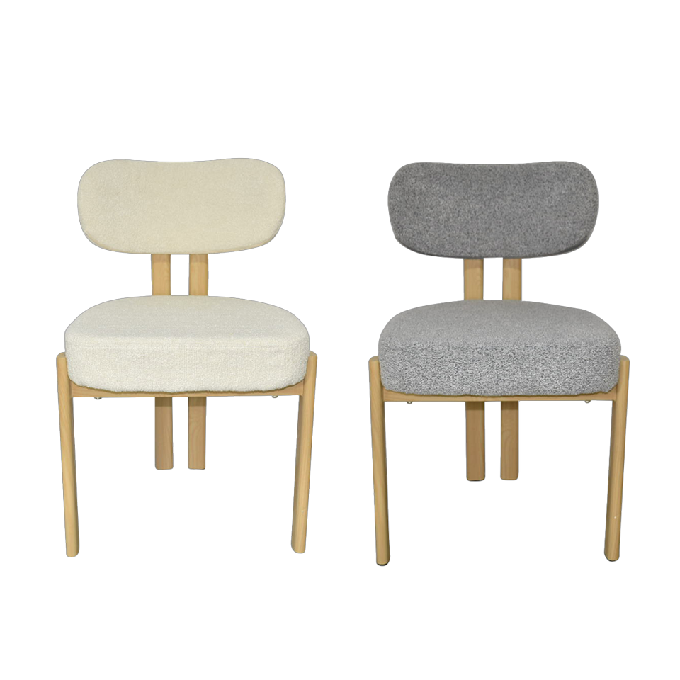 ※【アウトレット】【2脚組】チェアZLM012【送料無料】ナチュラル／ライトグレー＋ナチュラル/アイボリー