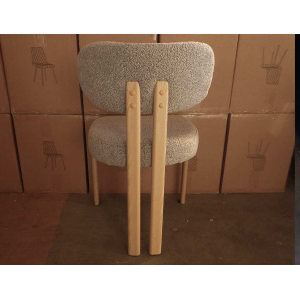 【アウトレット】【2脚組】チェアZLM012【送料無料】ナチュラル／ライトグレー＋ナチュラル/アイボリー