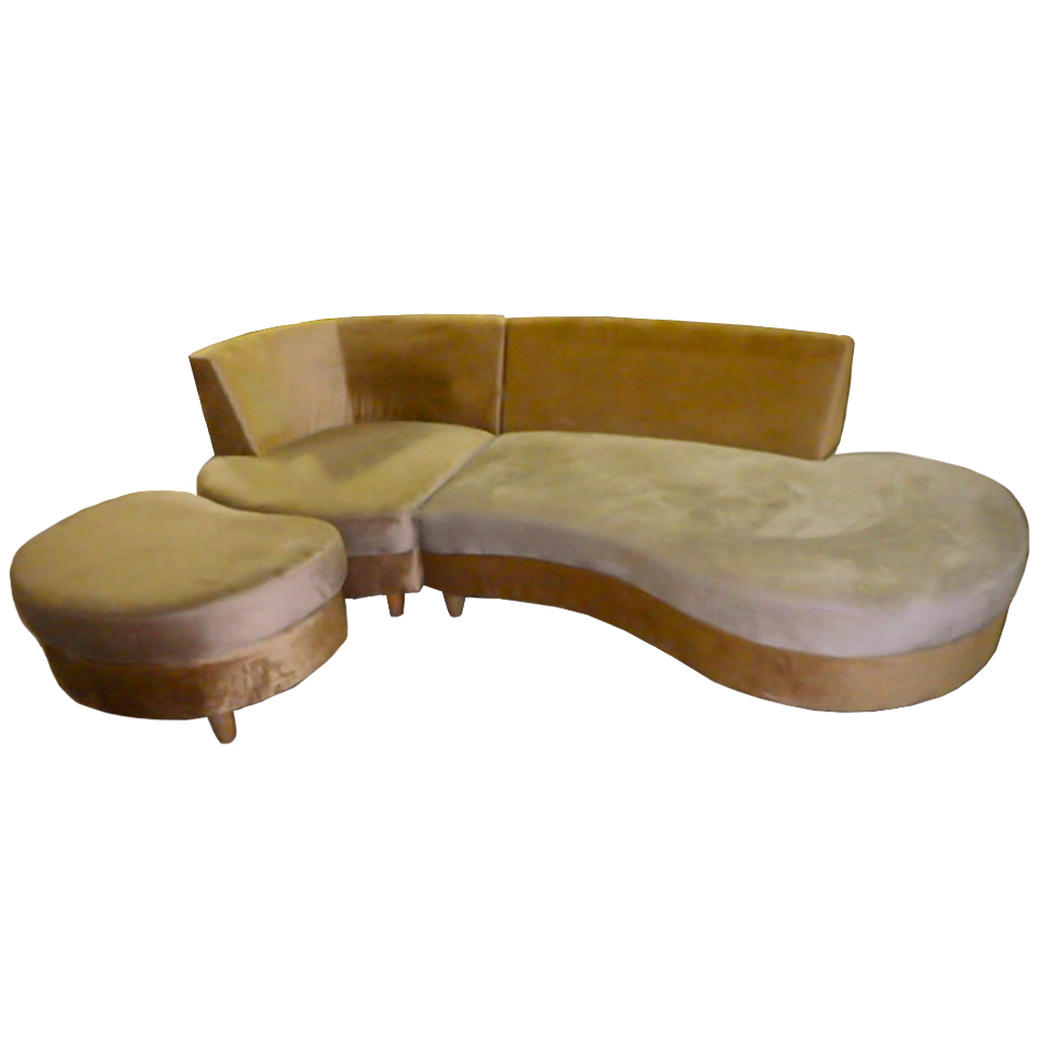 【アウトレット】カウチソファM-HY319【送料・開梱設置無料】ダークブラウン/ライトブラウン