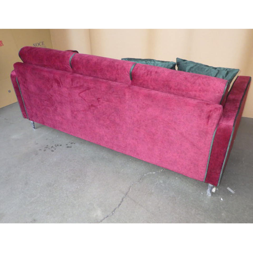 【アウトレット】ソファNEW01 3人掛け【送料・開梱設置無料】ボルドー/グリーン