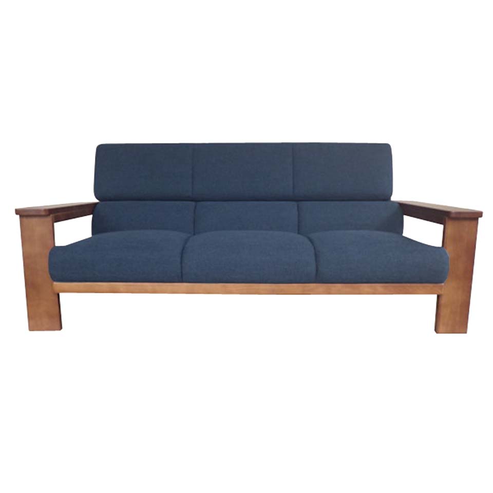 【アウトレット】ソファNC779 3人掛け【送料・開梱設置無料】ブルー/ウォールナット