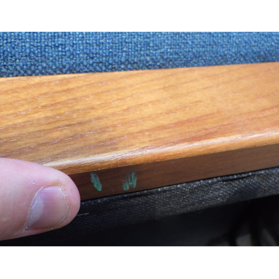 【アウトレット】ソファNC779 3人掛け【送料・開梱設置無料】ブルー/ウォールナット