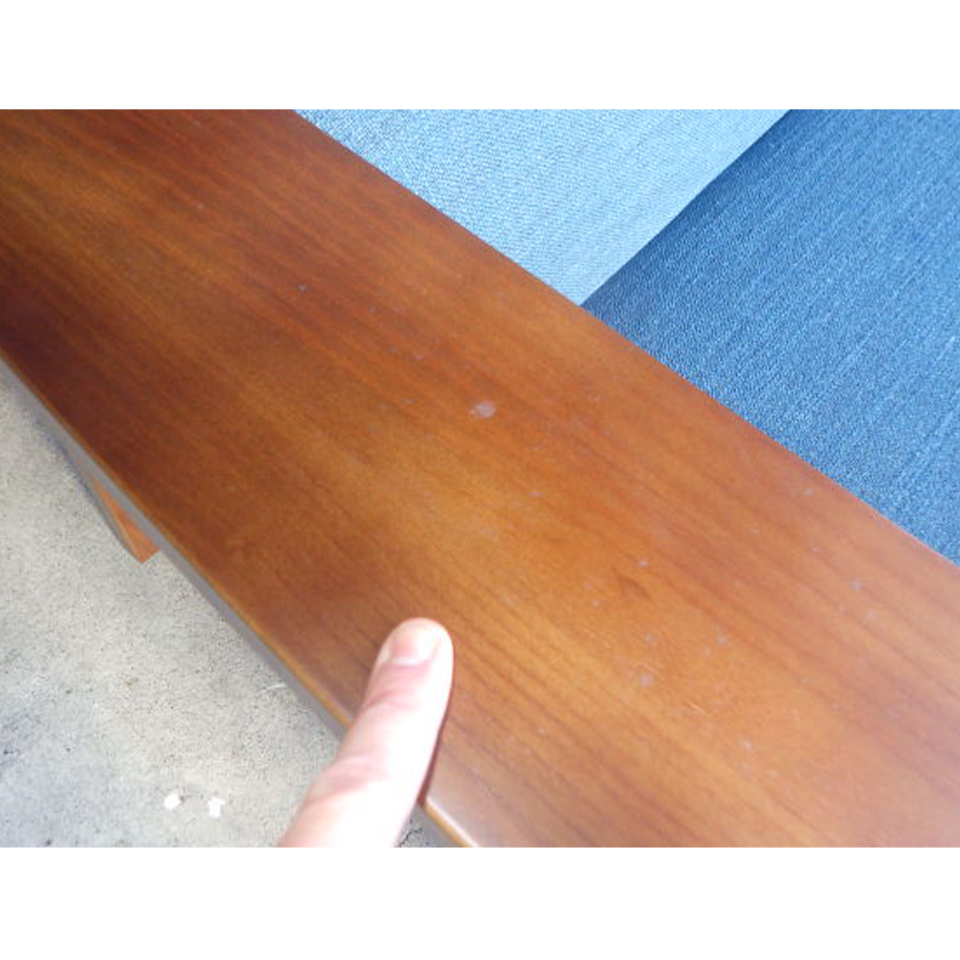 【アウトレット】ソファNC779 3人掛け【送料・開梱設置無料】ブルー/ウォールナット