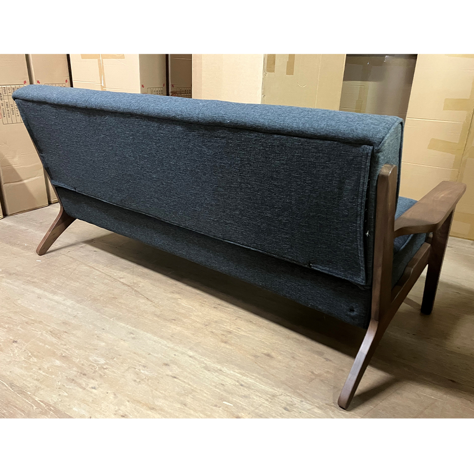 【アウトレット】ソファNC130A 3人掛け【送料無料】ブラック/ウォールナット