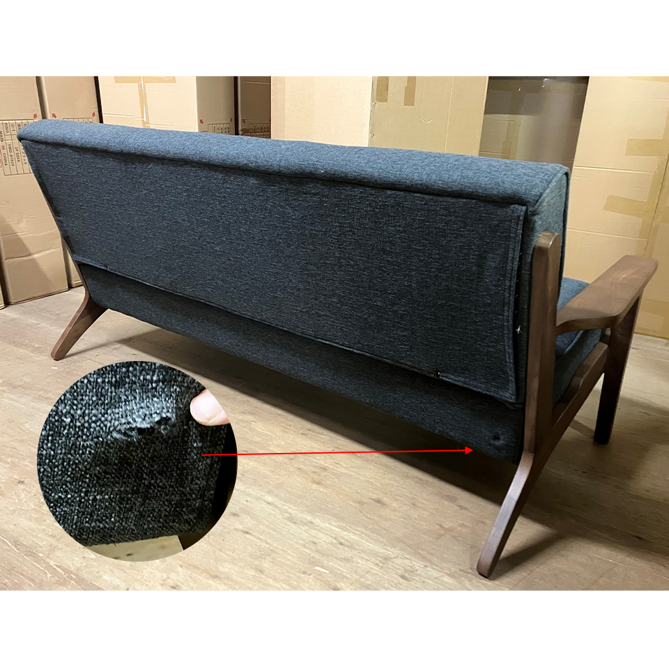 【アウトレット】ソファNC130A 3人掛け【送料無料】ブラック/ウォールナット