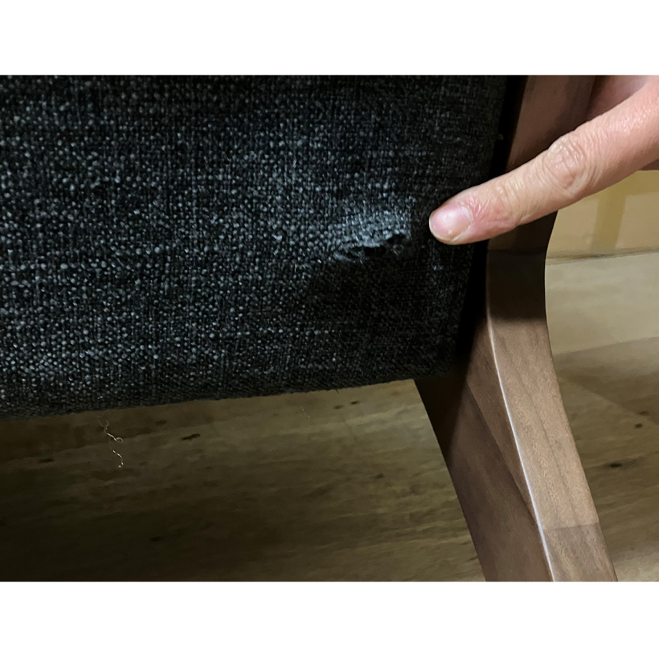 【アウトレット】ソファNC130A 3人掛け【送料無料】ブラック/ウォールナット