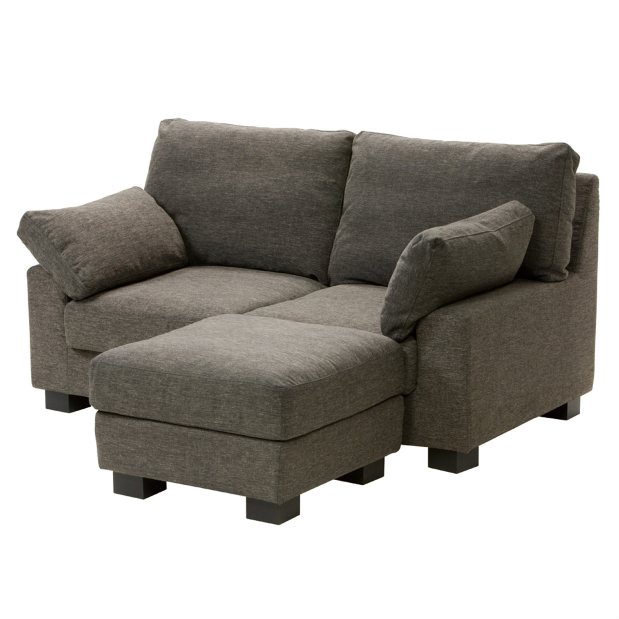 ※【アウトレット】ソファTD9810 2人掛けセット（オットマン付き）【送料・開梱設置無料】グレー