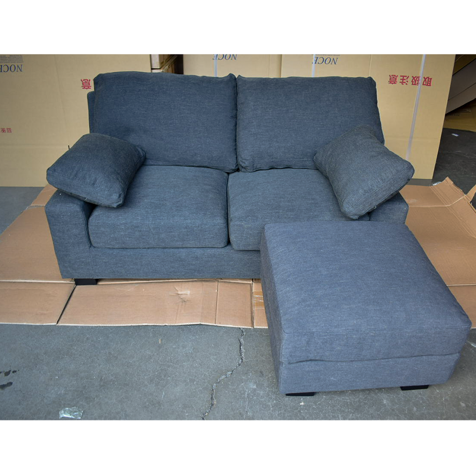 【アウトレット】ソファTD9810 2人掛けセット（オットマン付き）【送料・開梱設置無料】グレー