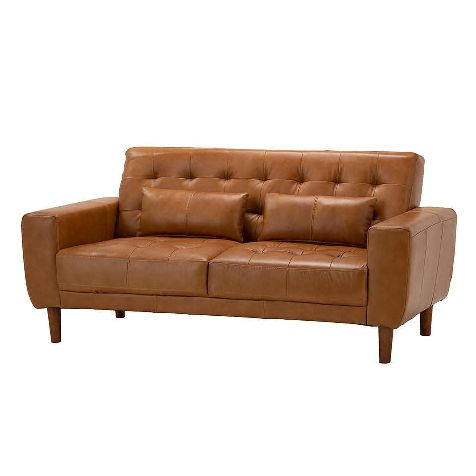 ソファ【本革】HY7314 2人掛け【送料・開梱設置無料】キャメル