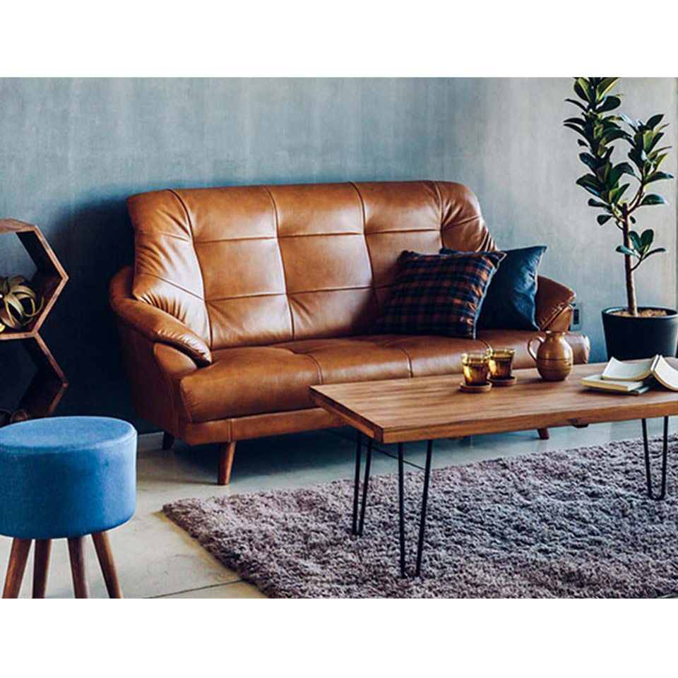 ソファHY2766【本革】3人掛け【送料・開梱設置無料】キャメルレザー