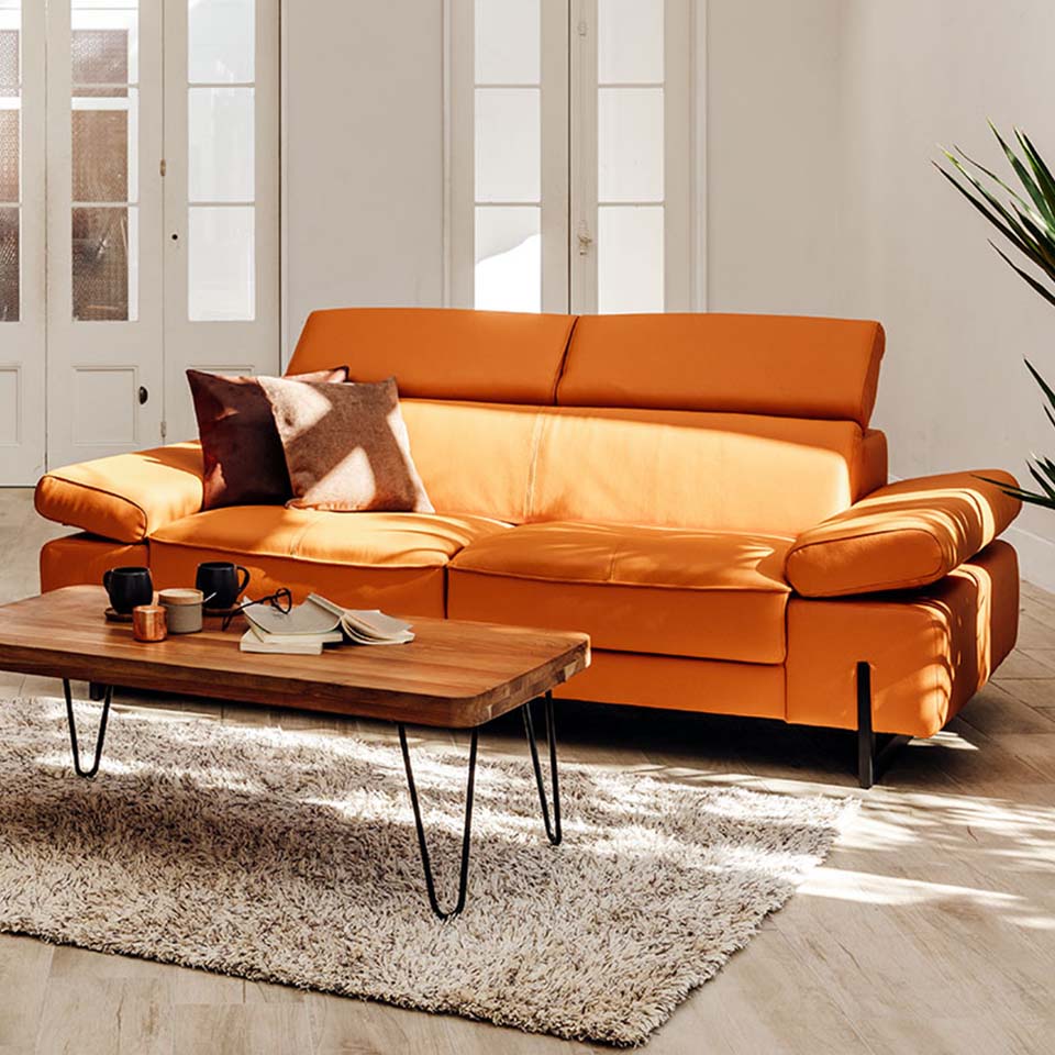 ソファv 093 本革 3人掛け 送料 開梱設置無料 キャメル レザー Noceノーチェ 家具 インテリア通販