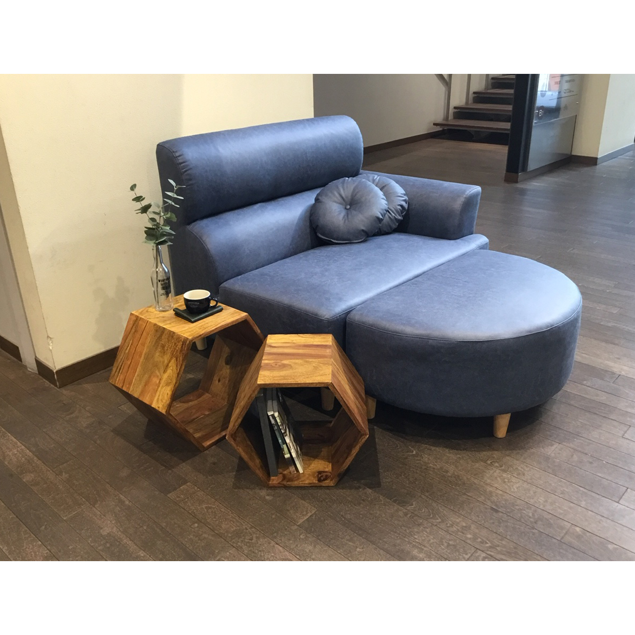 ソファV-1866 2人掛けセット（オットマン付き）【送料・開梱設置無料 