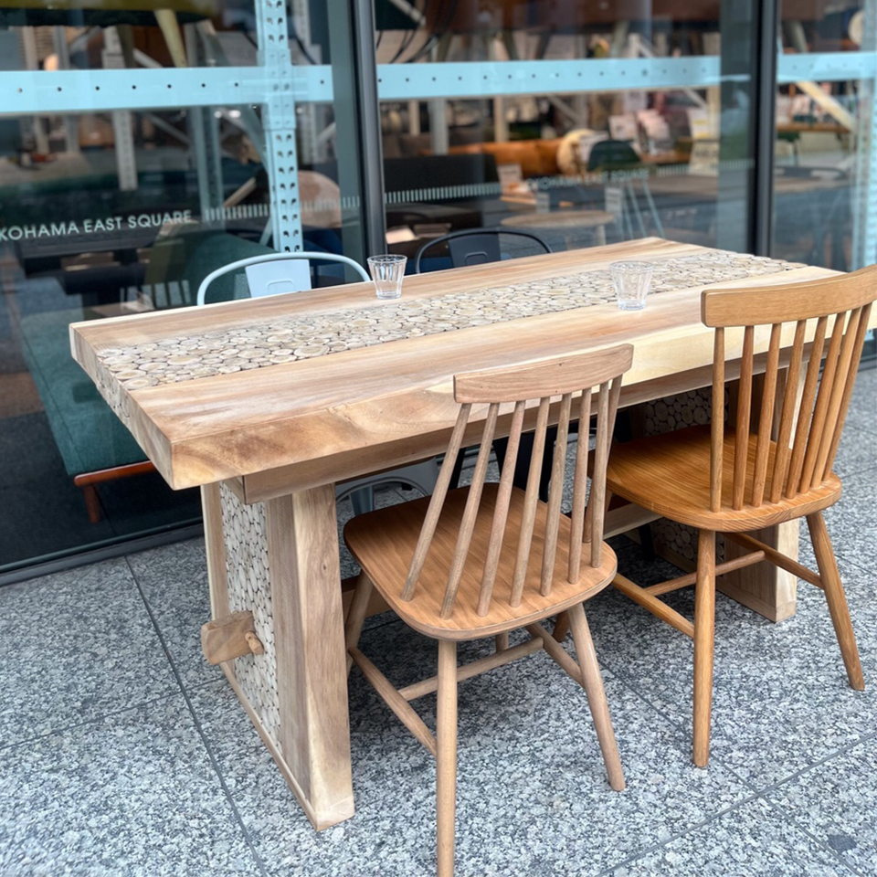 モンキーポット 一枚板 テーブル カフェ 無垢テーブル リビング