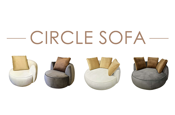 【大幅値下げ】NOCE CIRCLEソファ　おしゃれソファー ソファCIRCLE 2人掛け【送料・開梱設置無料】ホワイト/ライトブラウン