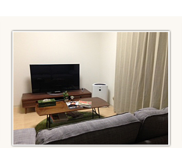 ウォールナットのリビングコーディネート