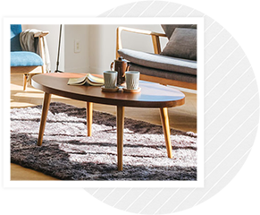 ナチュラルインテリアのためのローテーブル