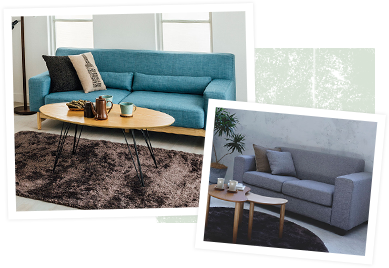 ナチュラルインテリアのためのソファー